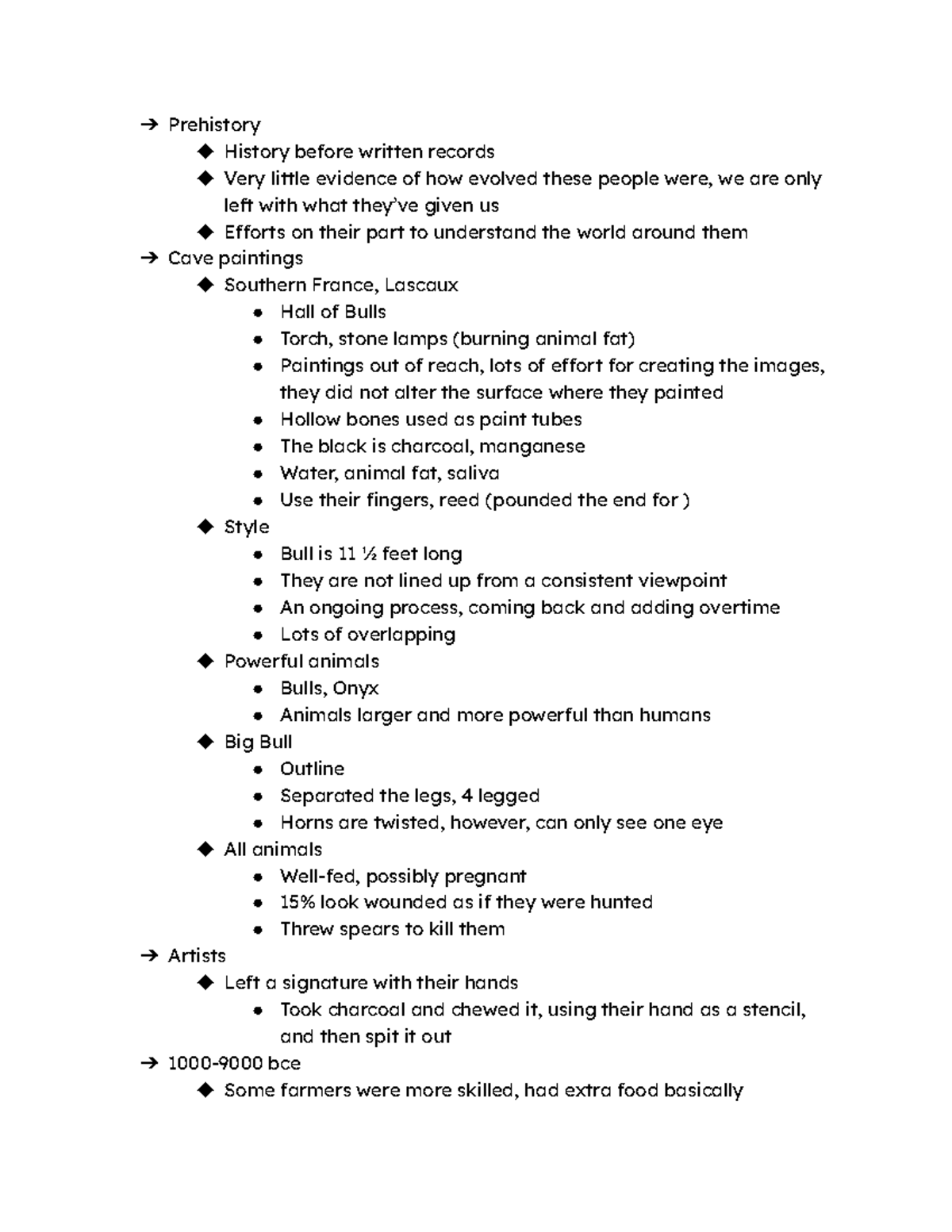 VIS 20 notes - sorry these are messy - Prehistory History before ...