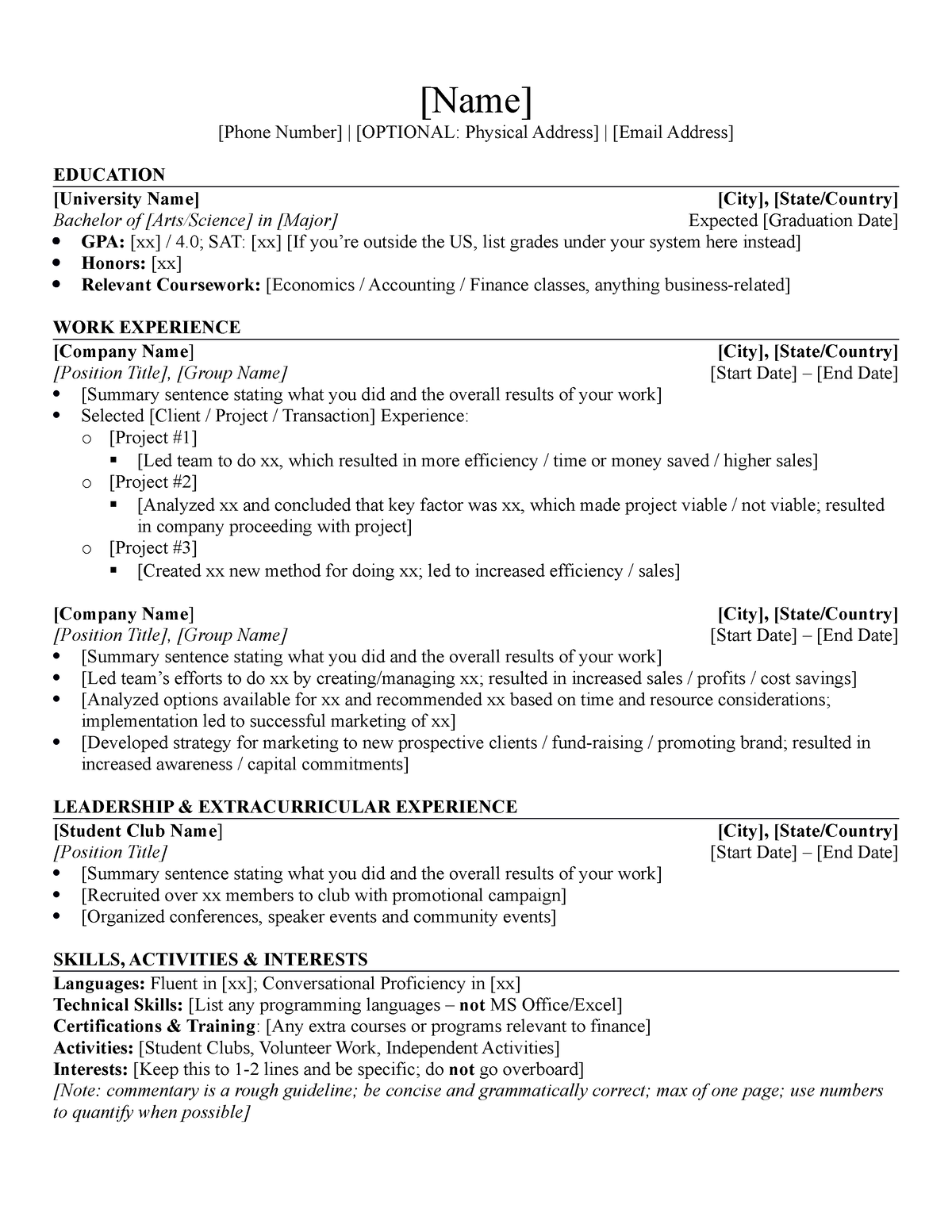 University-Student-Resume-Template-Edited copy - [Name] [Phone Number ...