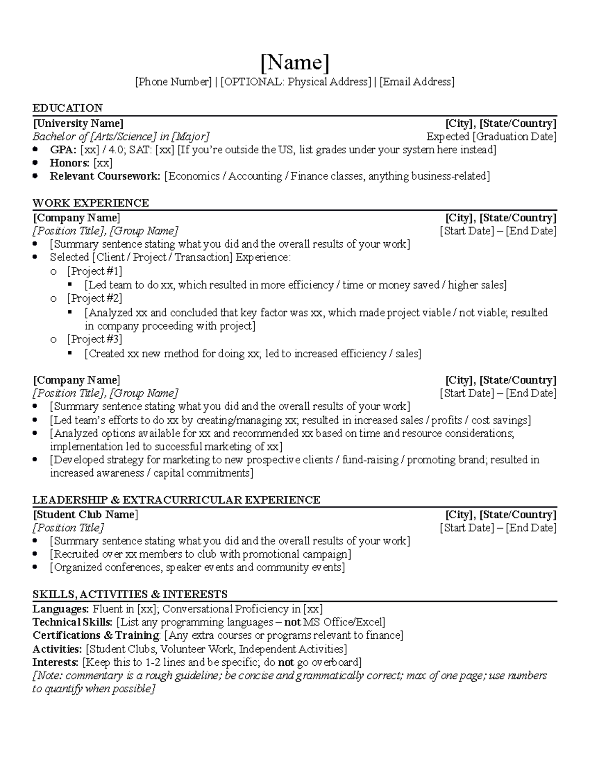 University-Student-Resume-Template-Edited copy - [Name] [Phone Number ...