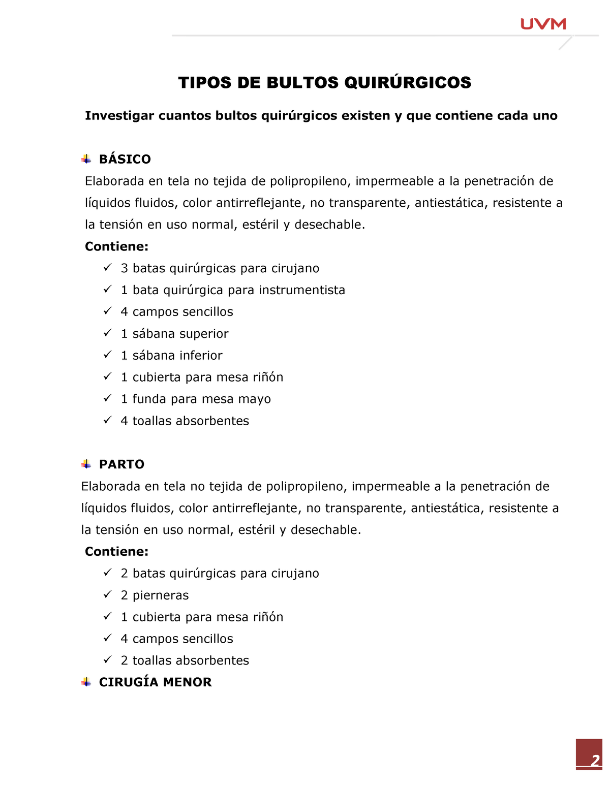 Butos Quirurgicos - 2 TIPOS DE BULTOS QUIR⁄RGICOS Investigar Cuantos ...