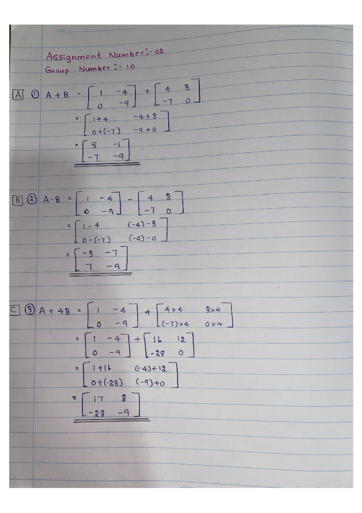 Assignment number 02 - To practice - Date Assignment Group Number A I 1 ...
