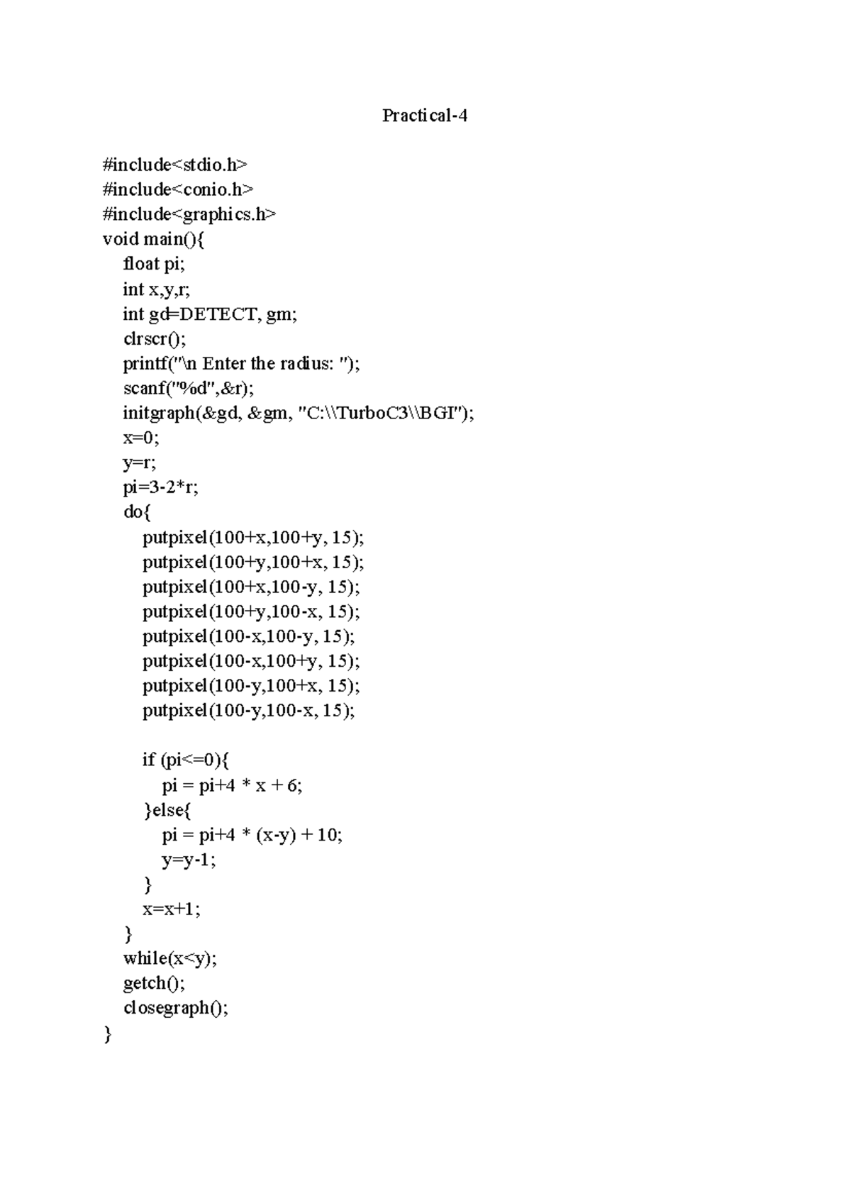 CGR-PR-4 - This is the CGR practical 4 document. - Practical- #include ...