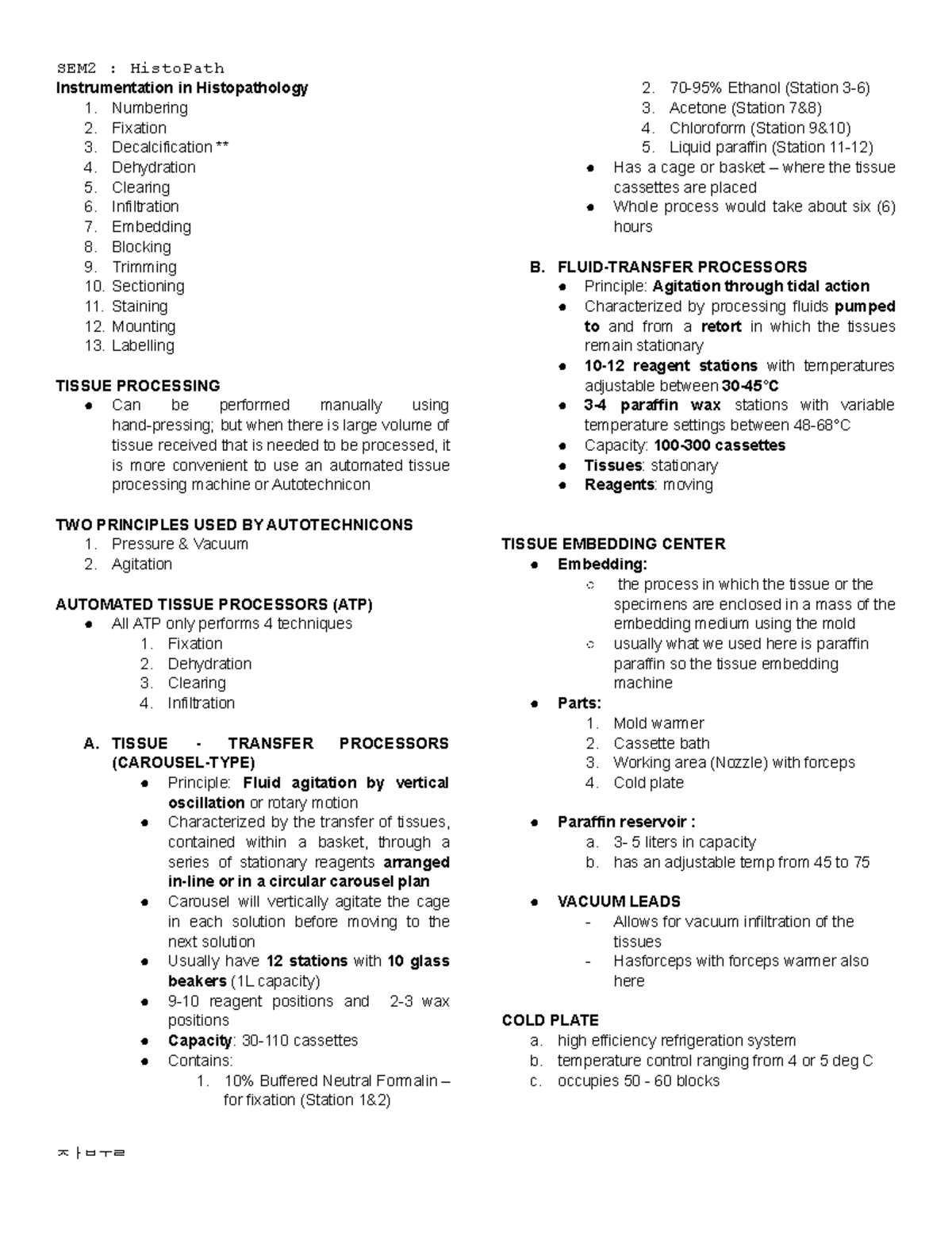 [histopathology] Tissue Processing - Instrumentation In Histopathology 