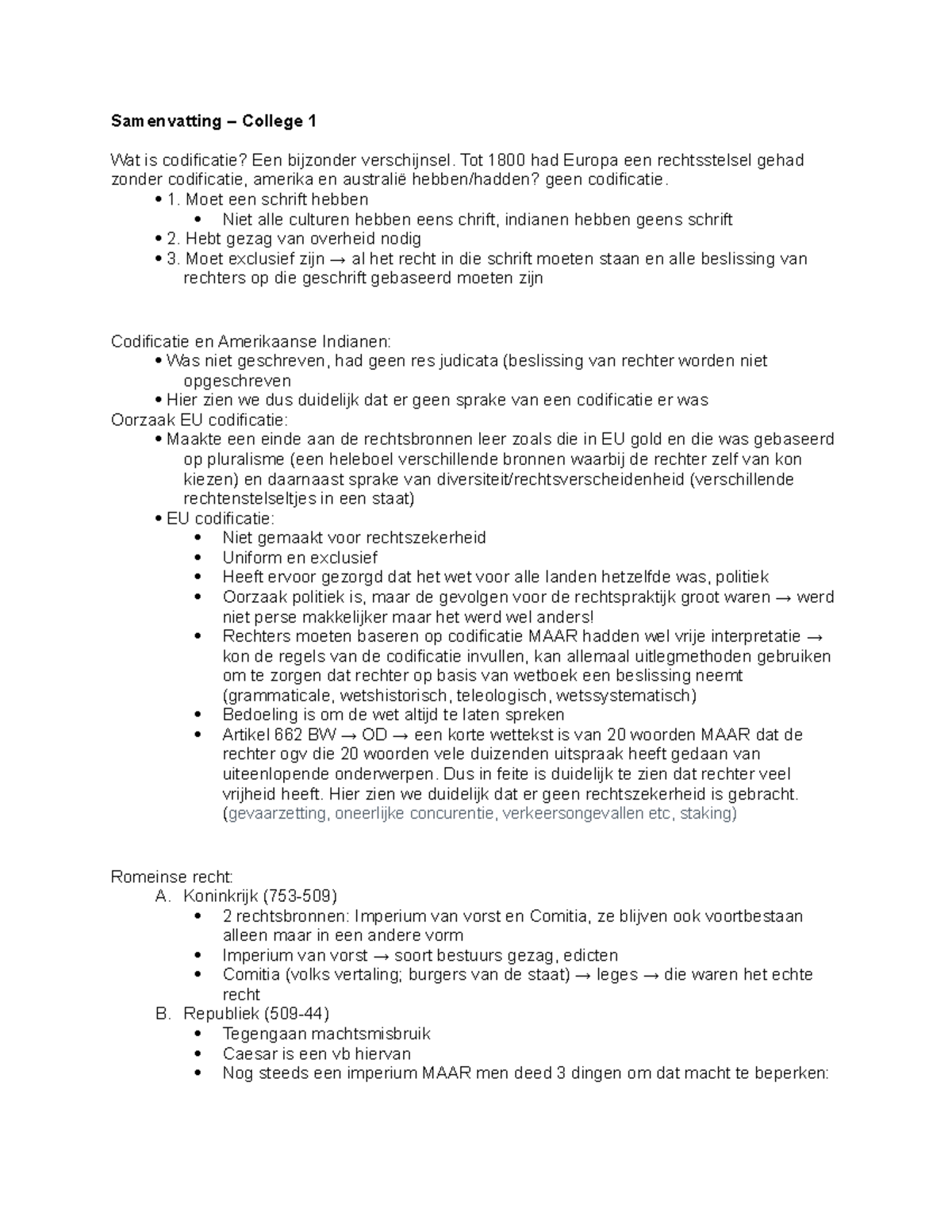 Rechtsgeschiedenis - College 1 - Samenvatting – College 1 Wat Is ...