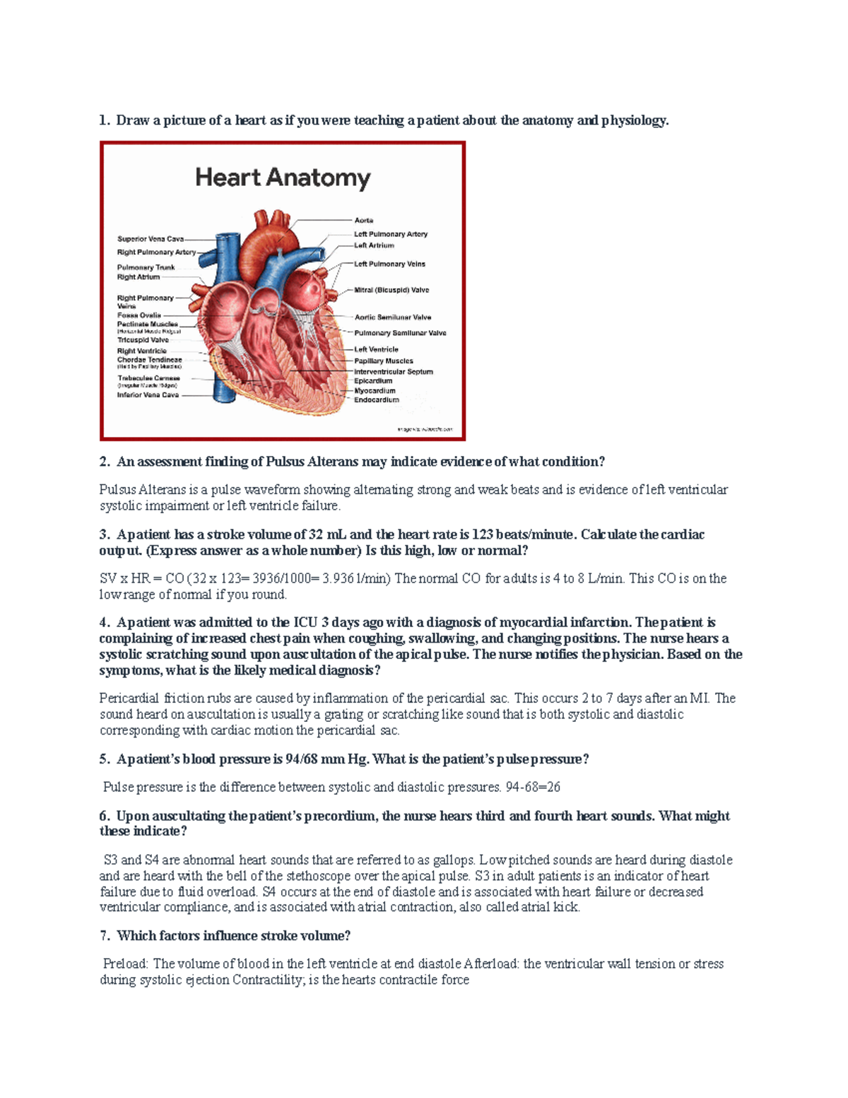 critical thinking questions about the heart