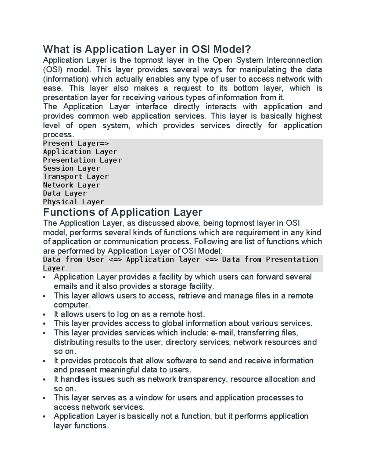 Unit-I Client-Server Networking - What is Application Layer in OSI ...