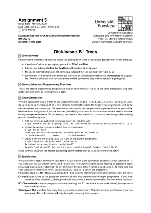 Assignment 03 Database System Architecture and Implementation ...