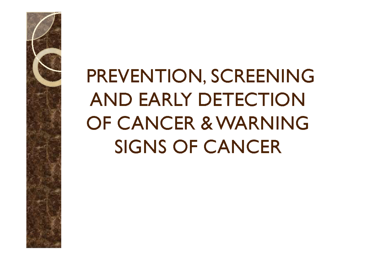 Prevntion - Here It Is The Note About Prevention Of Cancer - PREVENTION ...