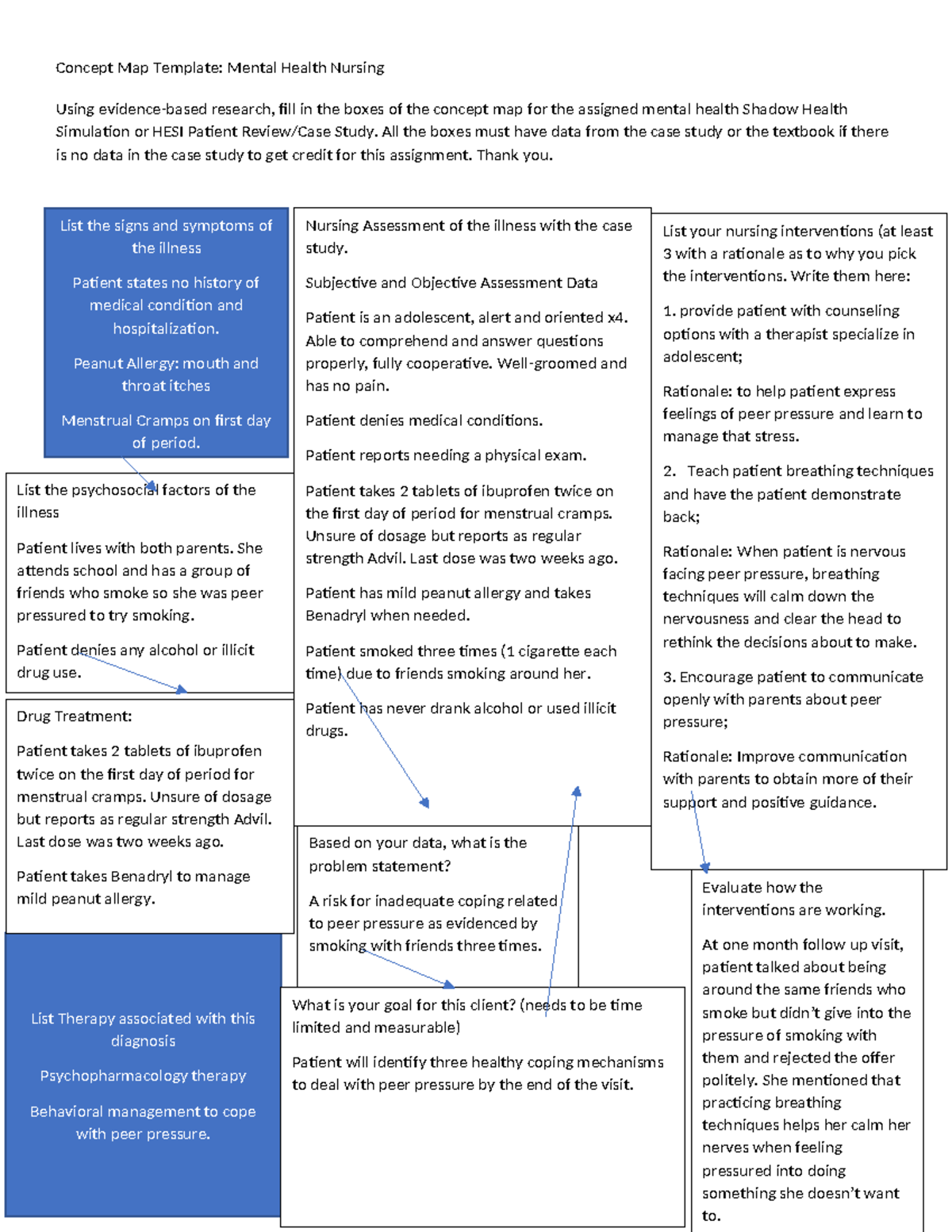 Concept Map Rachel Adler - Concept Map Template: Mental Health Nursing ...