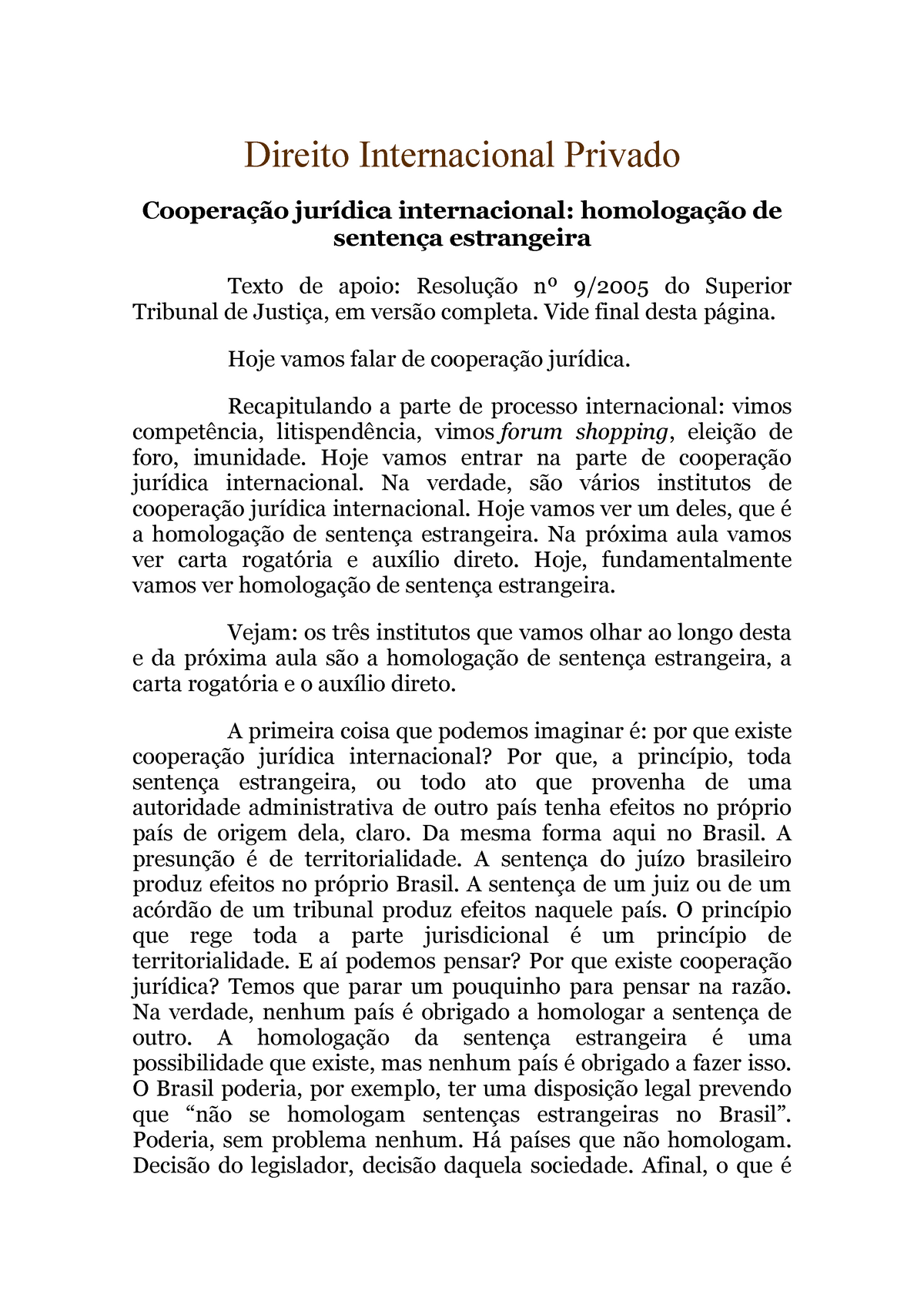 Direito Internacional Privado 9 - Direito Internacional Privado ...