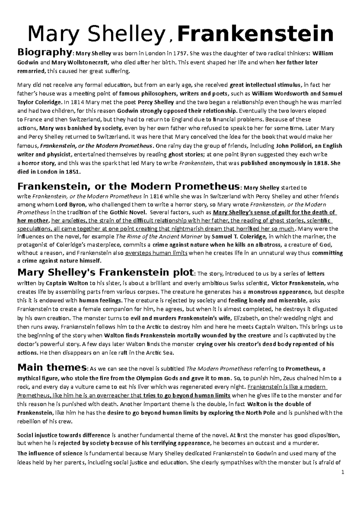 MARY Shelley Frankestein - Mary Shelley , Frankenstein Biography: Mary ...