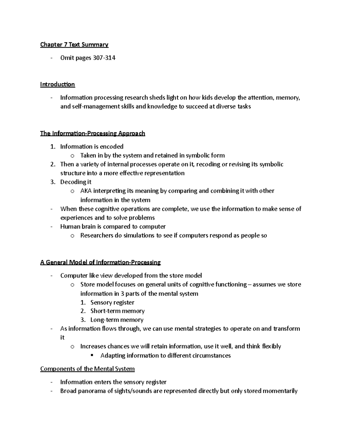 Chapter 7 Text Summary - Chapter 7 Text Summary Omit pages Introduction