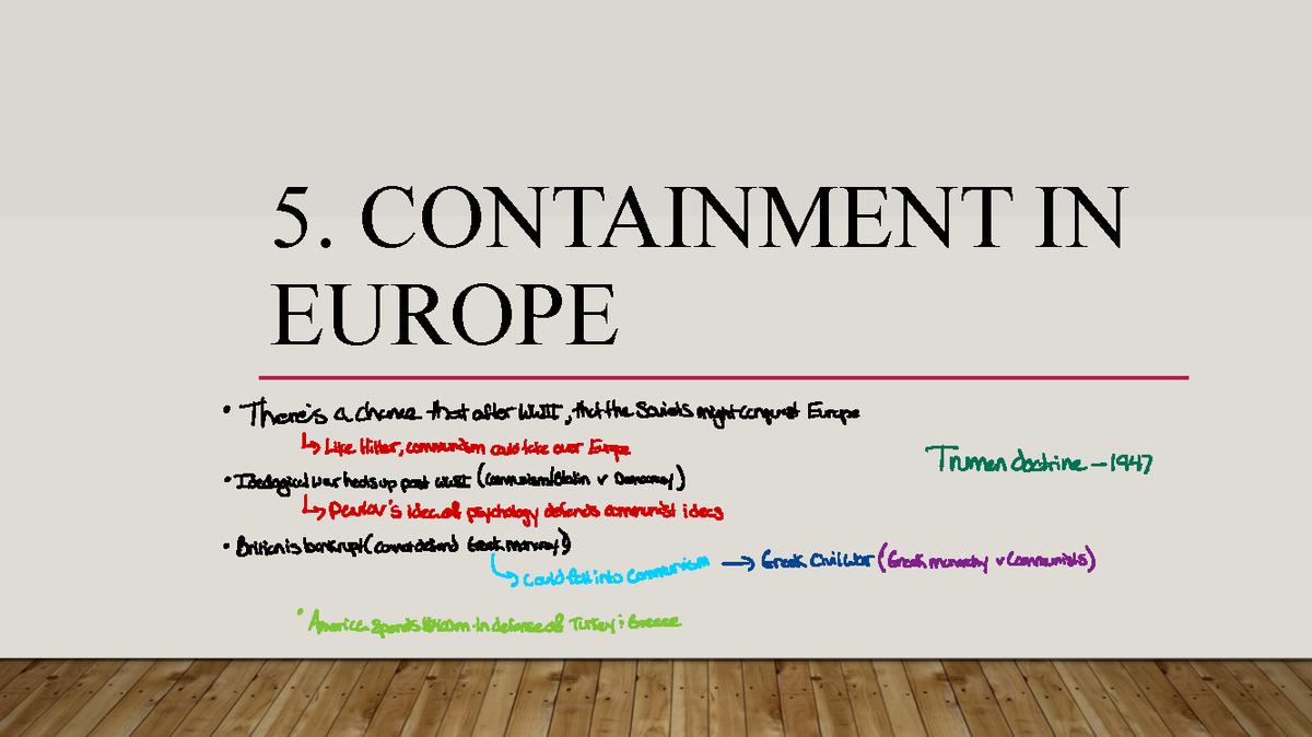 Containment in Europe - 5. CONTAINMENT IN EUROPE · There's achance that ...