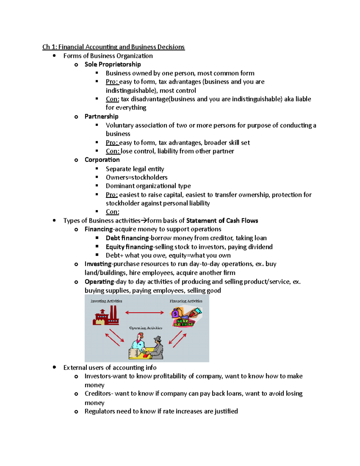 Ch 1 - Lecture Notes 1 - Ch 1: Financial Accounting And Business ...