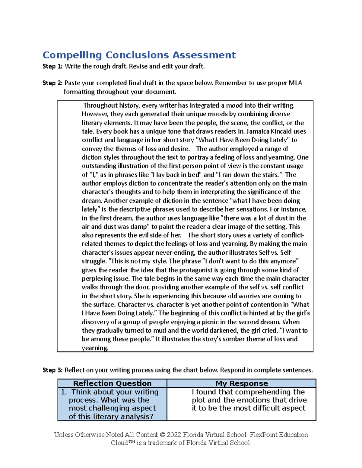 Compelling conclusions assess rubric - Compelling Conclusions ...