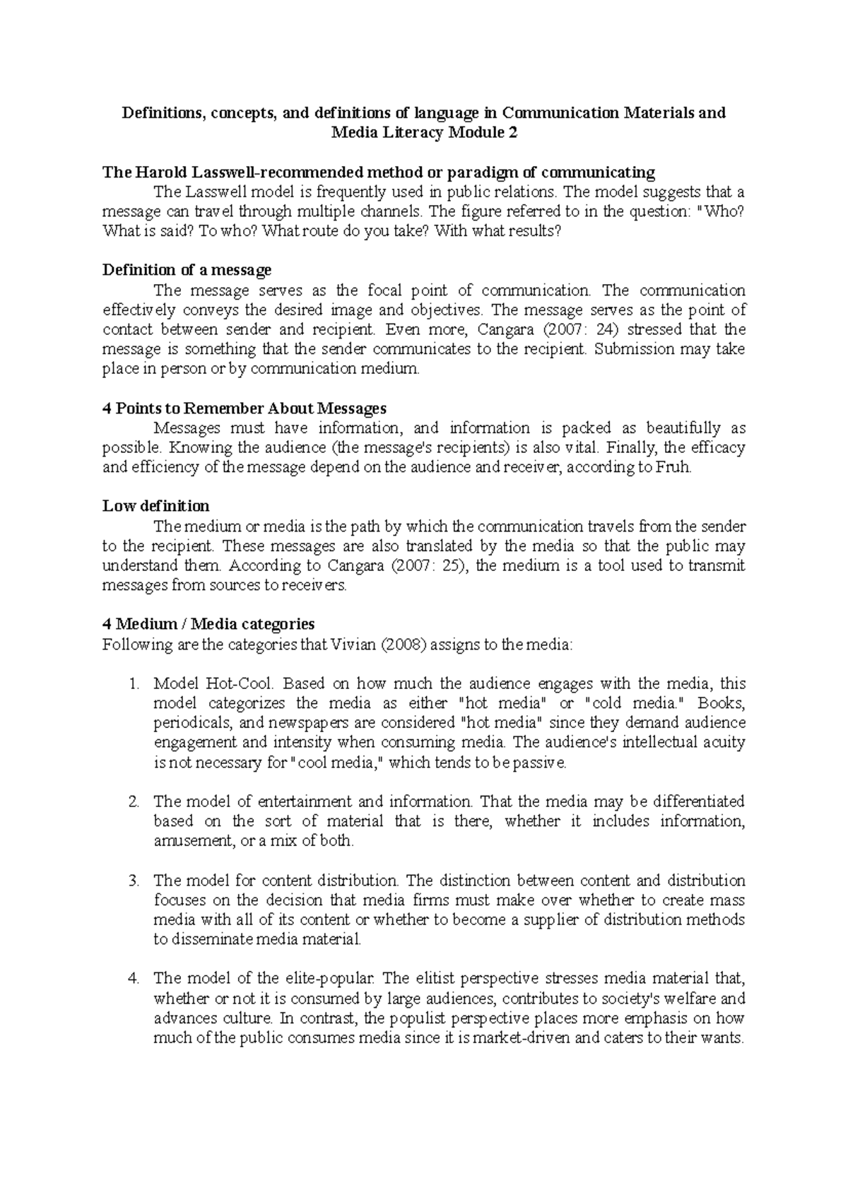 Definitions, concepts, and definitions of language in Communication