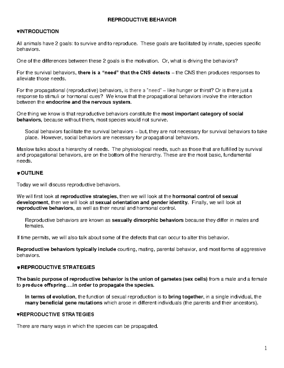 Development - Gender, Sex and Sexuality Notes(2) - REPRODUCTIVE ...