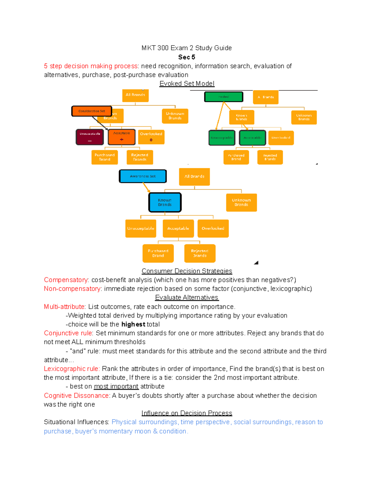 MKT 300 Exam 2 SG - Exam 2 study guide - MKT 300 Exam 2 Study Guide Sec ...