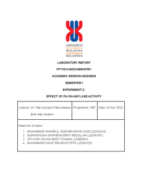 biodiversity experiment lab report