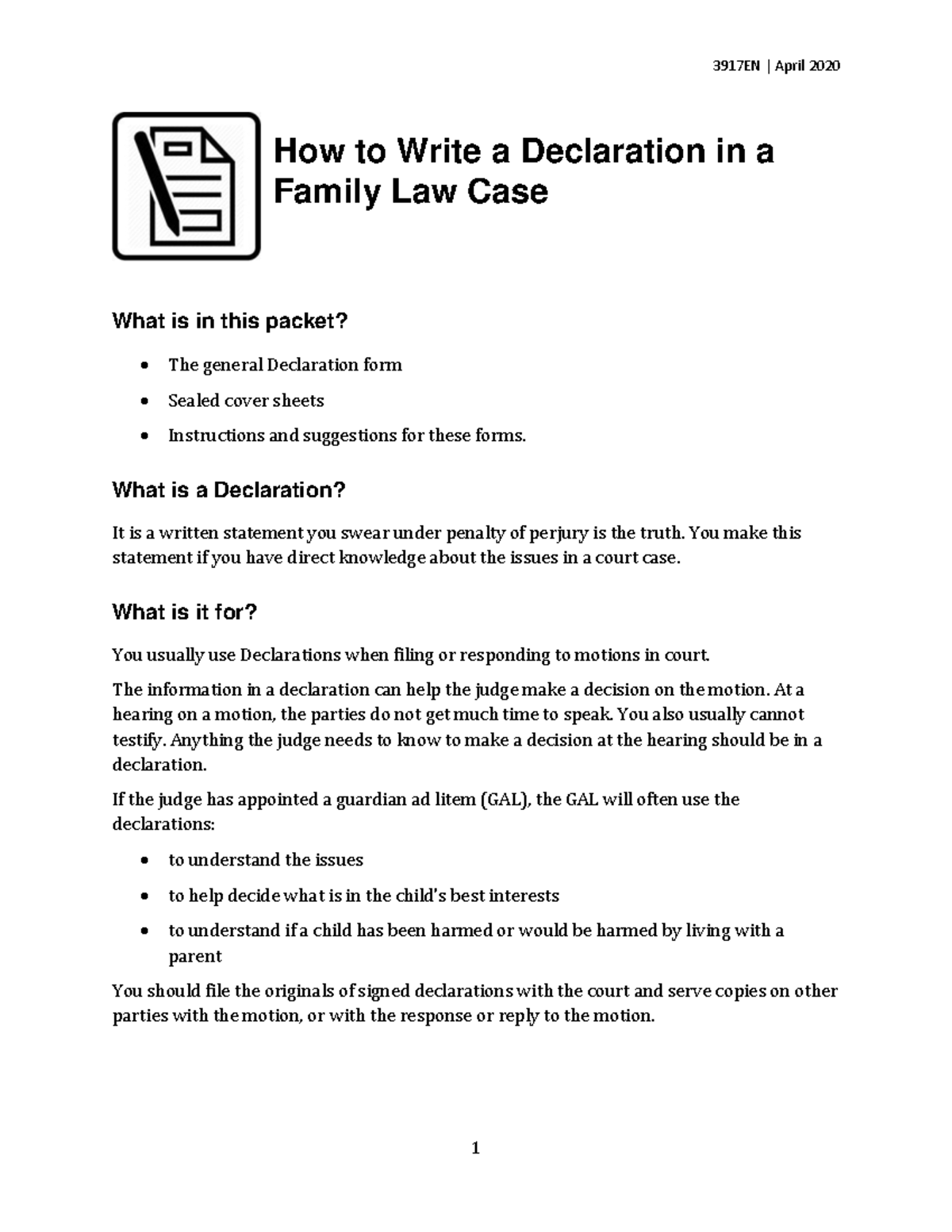 How to write a declaration - What is a Declaration? It is a written ...