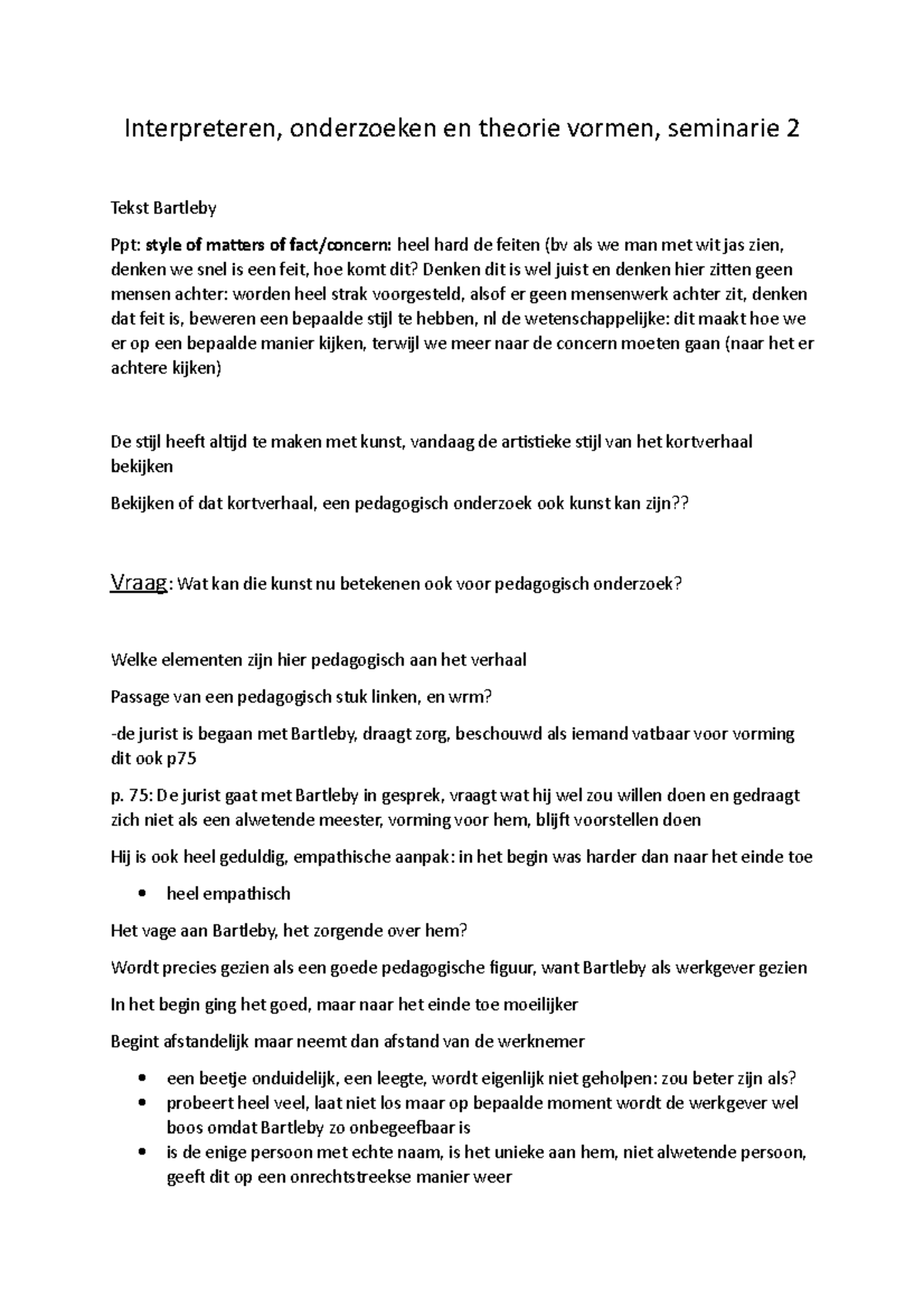 Interpreteren Seminarie 2 - Interpreteren, Onderzoeken En Theorie ...