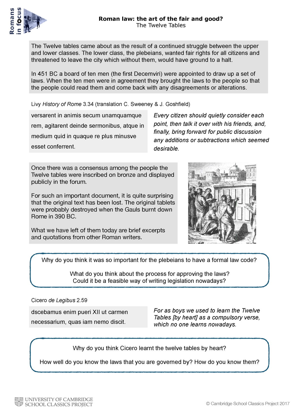 The Twelve Tables - Law notes - Why do you think it was so important ...