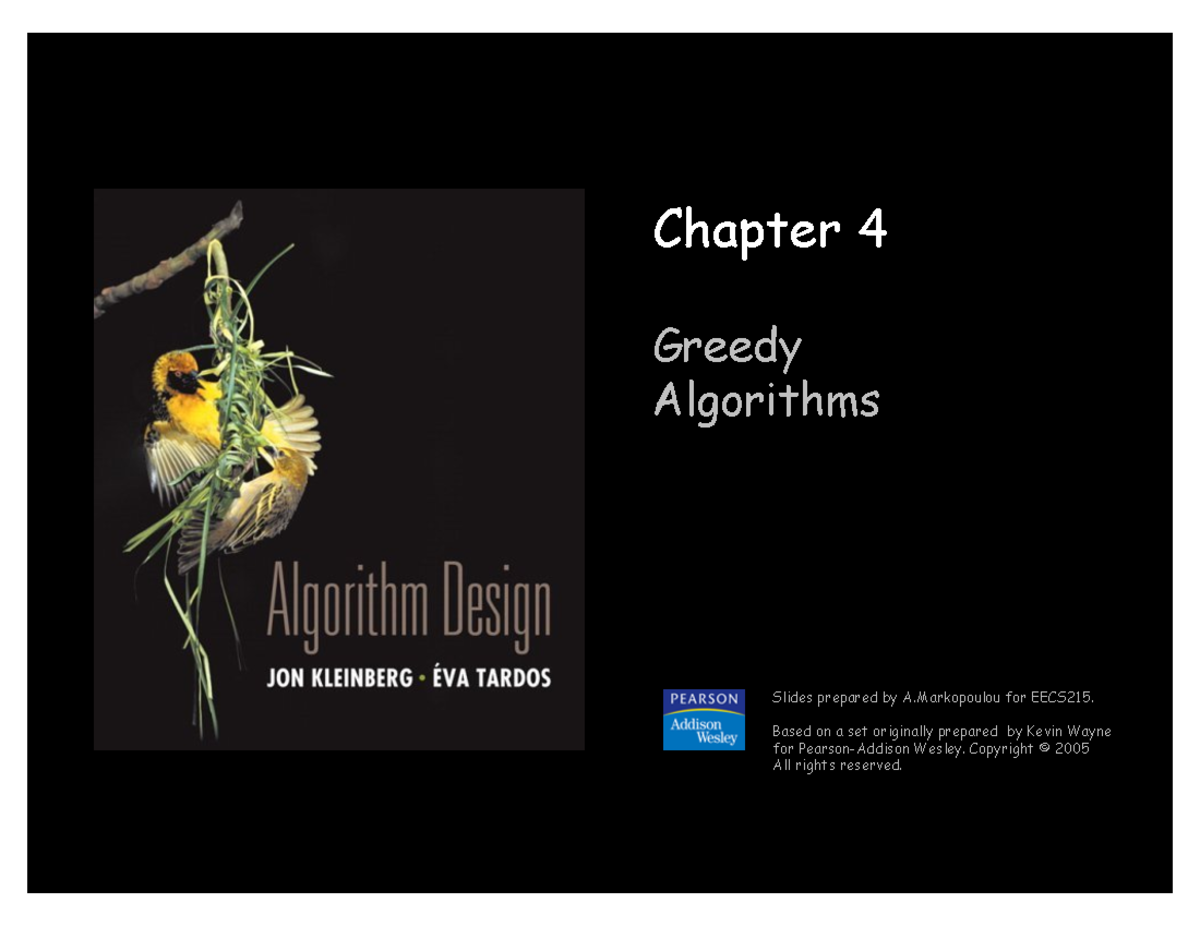 04greedy-scheduling - Lecture Notes 4-3 - Chapter 4 Greedy Algorithms ...