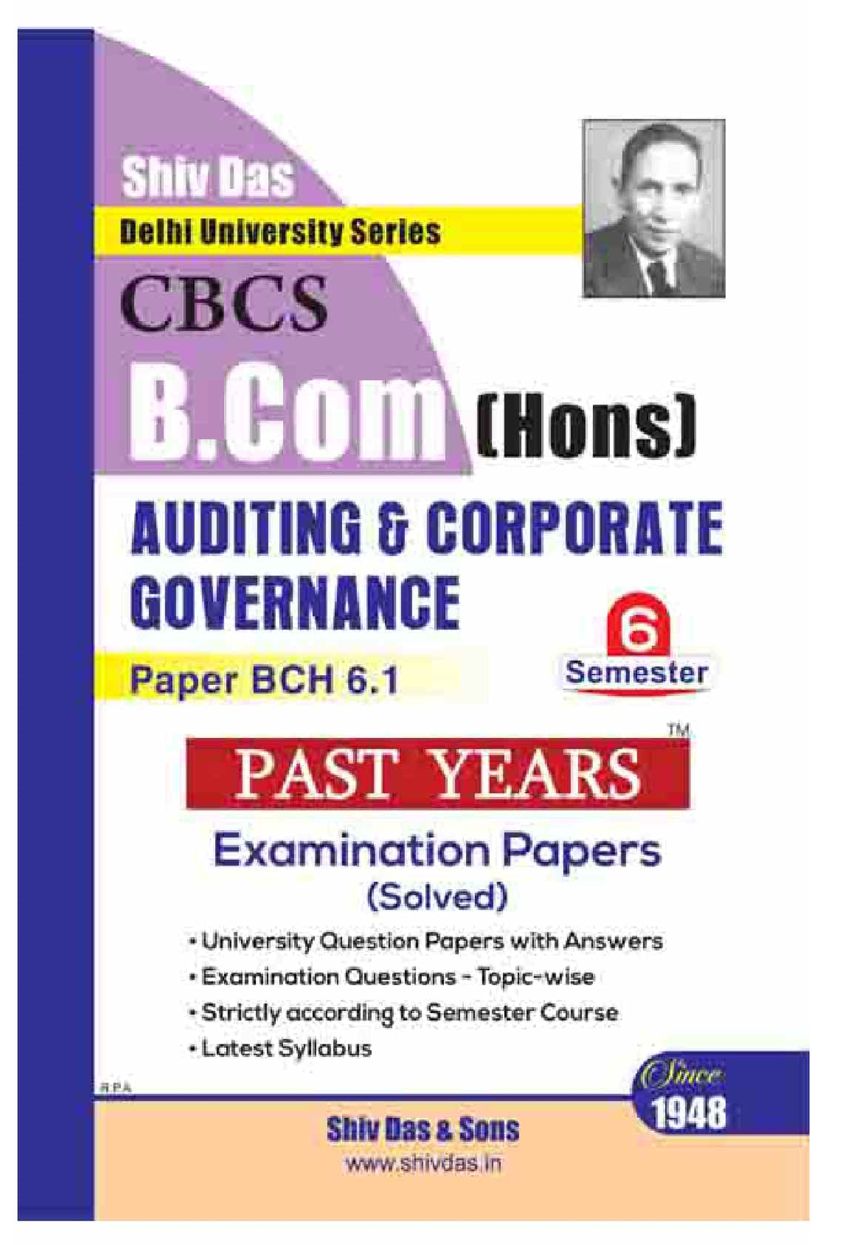 Audit And Corporate Governance Bcom Hons Sem 6 - Bcom Hons. - Studocu