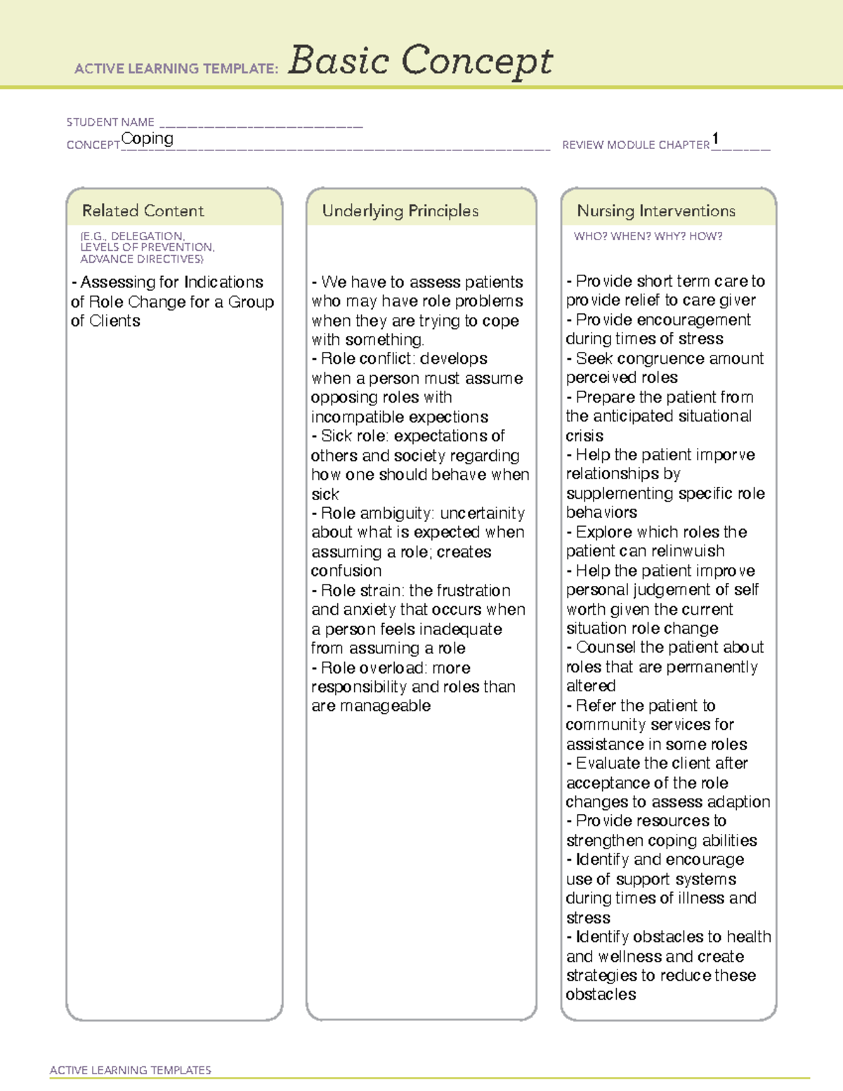 ALT 2 - ATI - ACTIVE LEARNING TEMPLATES Basic Concept STUDENT NAME ...