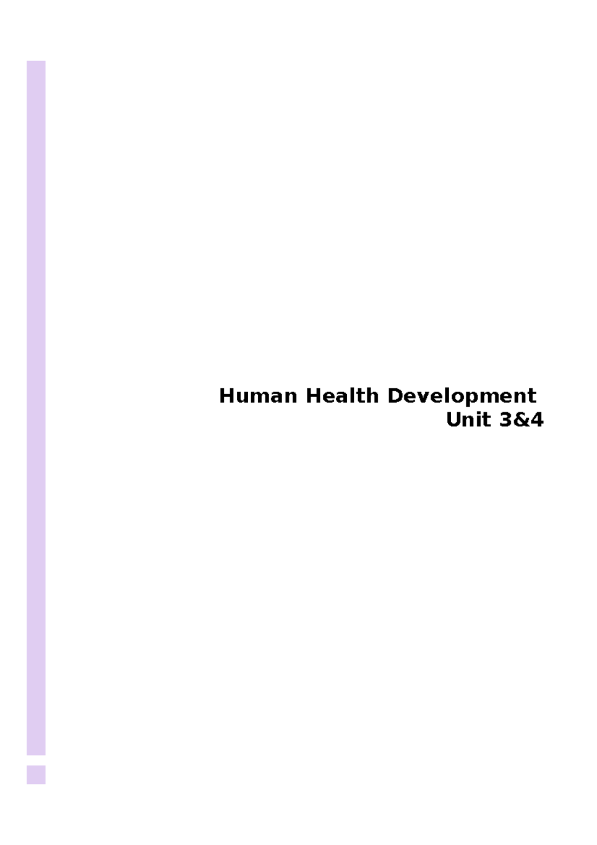 HHD exam revision notes - Human Health Development Unit 3& Chapter 1 ...