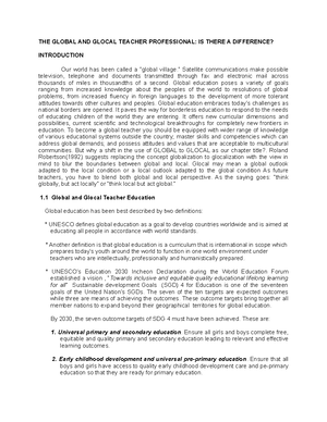 The Global And Global Teacher Professional - THE GLOBAL AND GLOCAL ...