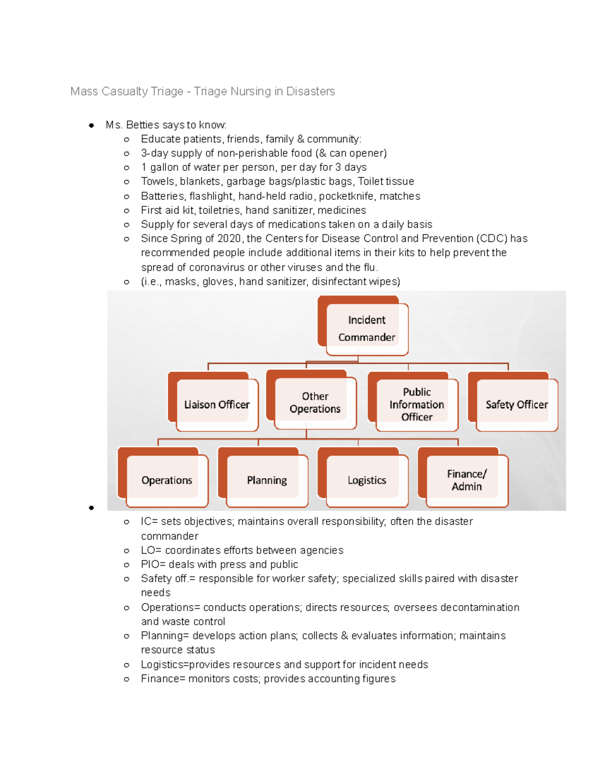 4 6 22 Mass Casualty Triage Triage Nursing in Disasters Google Docs