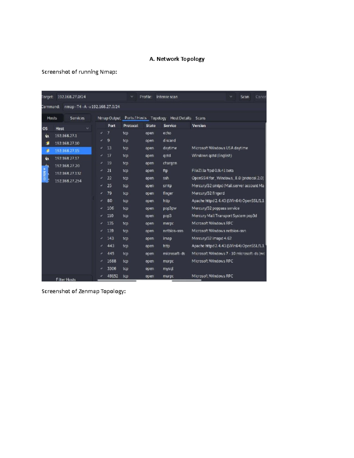 C844 Task 1 - Task 1 - A. Network Topology Screenshot Of Running Nmap ...