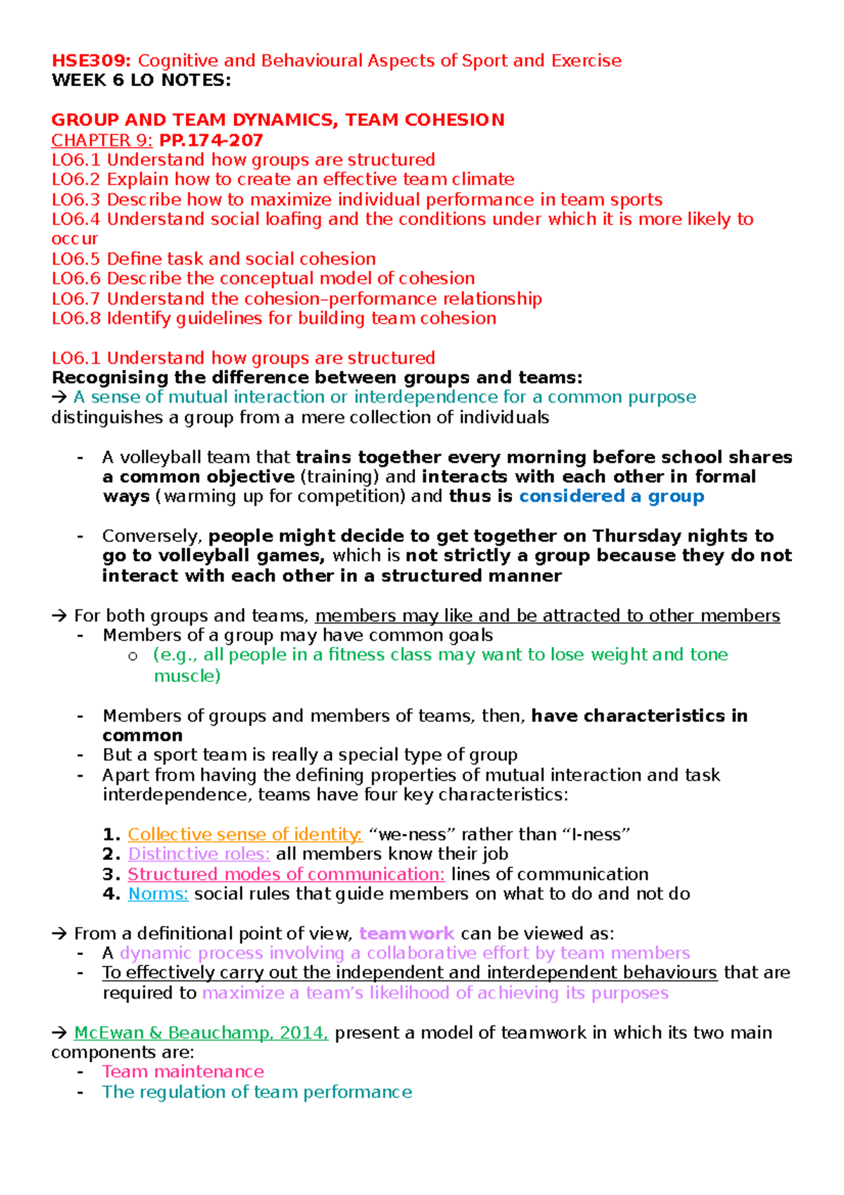 HSE309 Extensive Week 6 Learning Objective Notes - HSE309: Cognitive ...