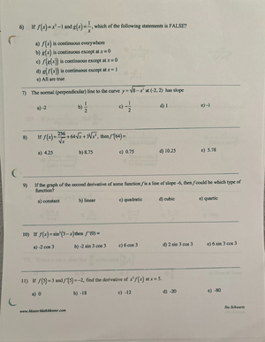 CAL I TEST 2 - test - Calculus I Test 2 SP 2023 Name Find the ...