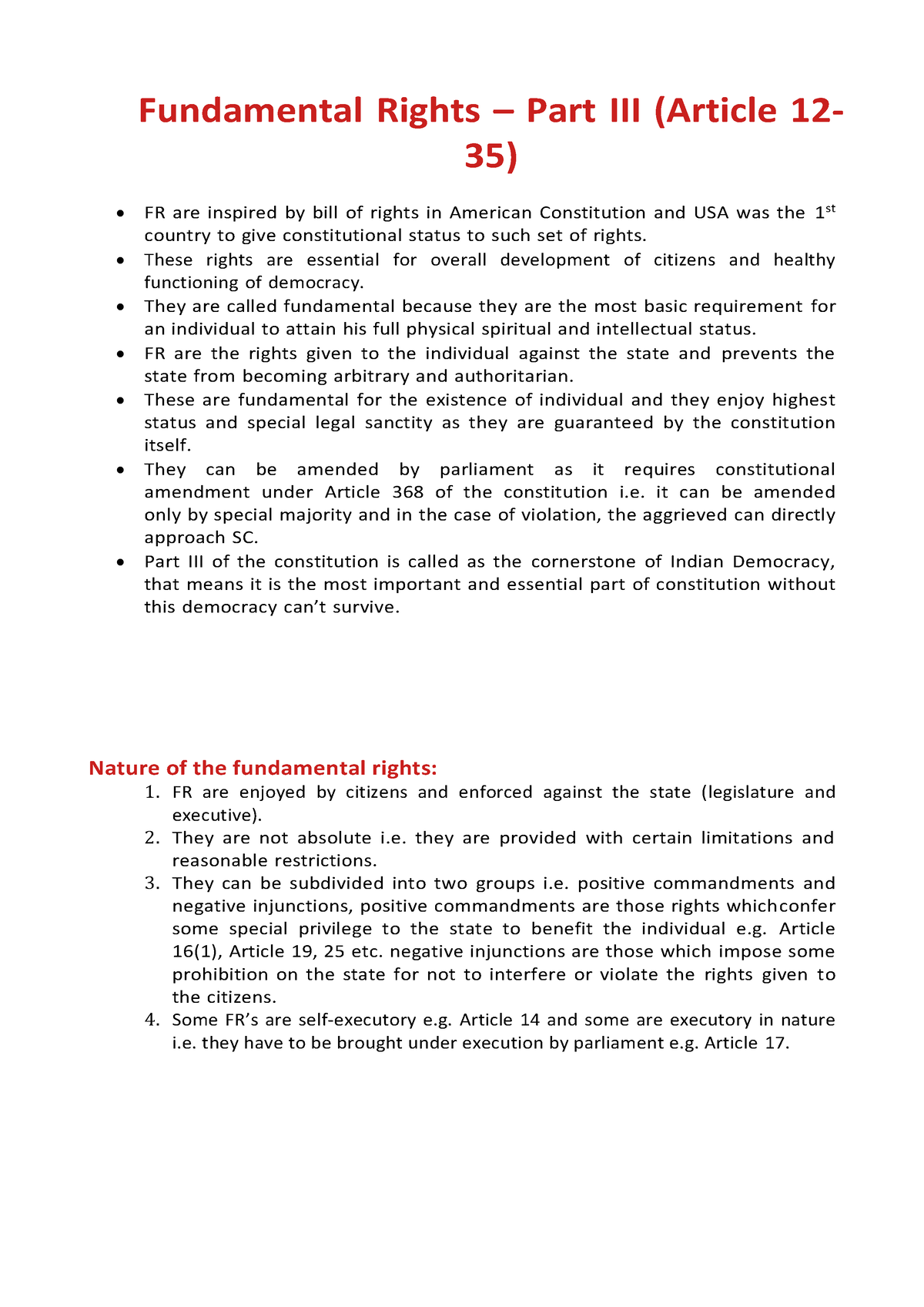 617fd90f0cf28b308406 Fa4e - Fundamental Rights – Part III (Article 12 ...