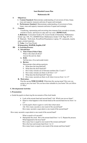 Detailed Lesson Plan in Physical Education and Health - OBJECTIVES ...