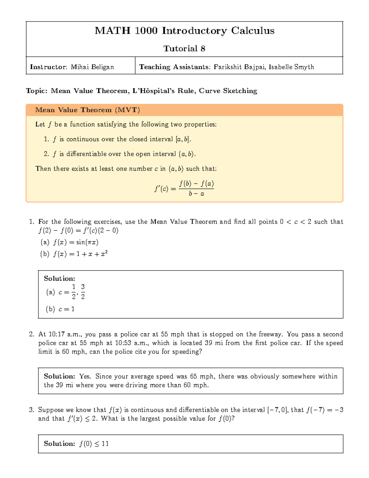 MATH1000U Tutorial-8 soln - Nottingham - Studocu
