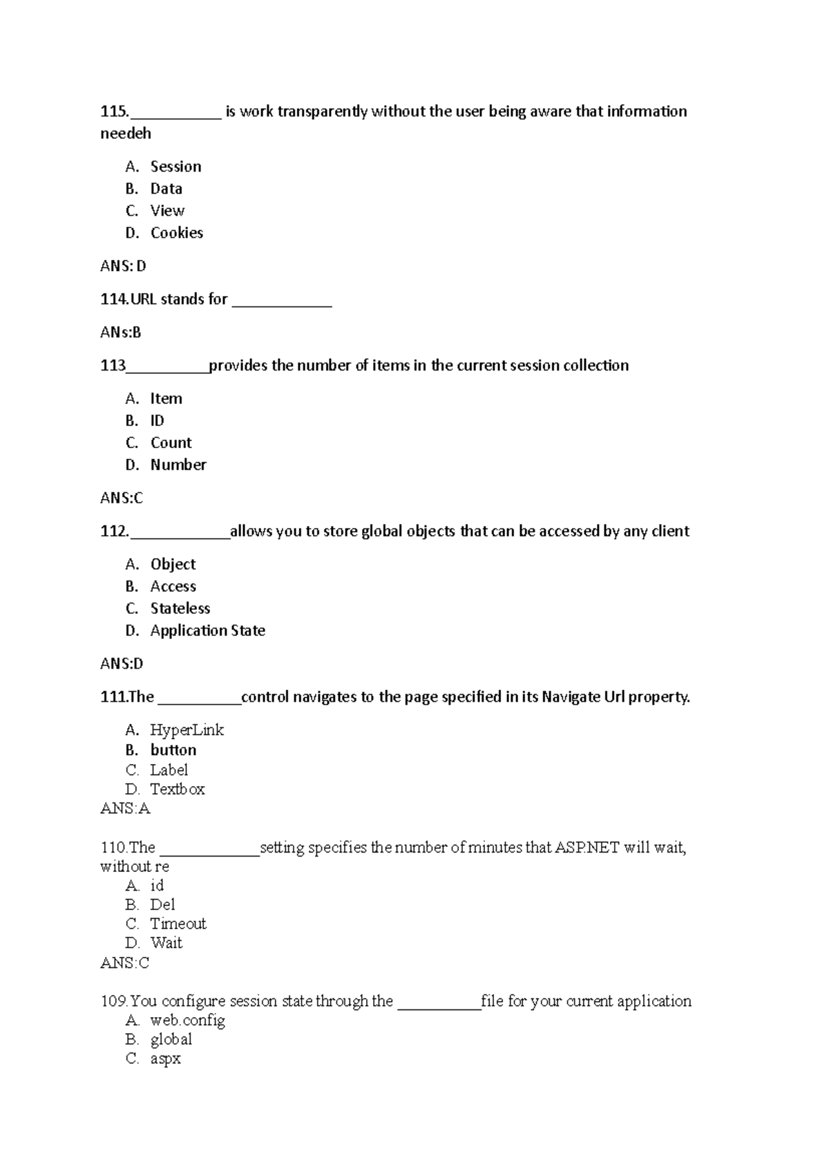 Advance web programming Question Bank Multiple Choice Question MCQ ...