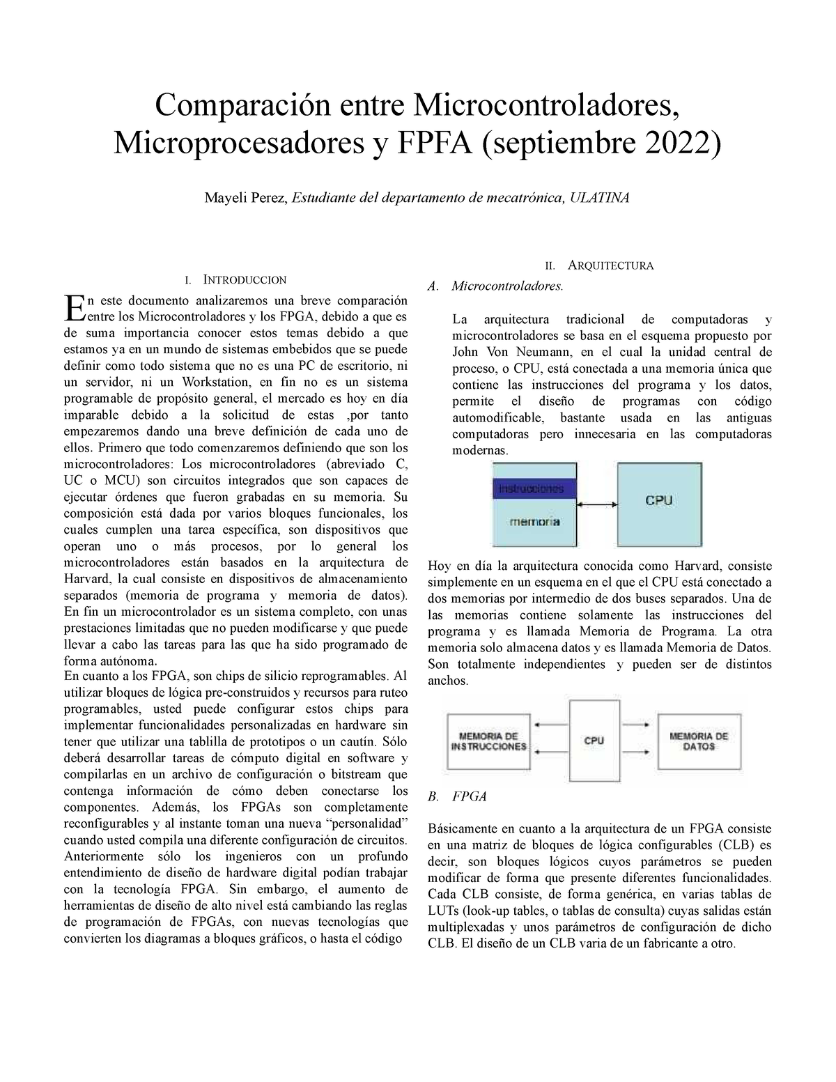 Comparacion entre Microcontroladores y F Comparaci n entre