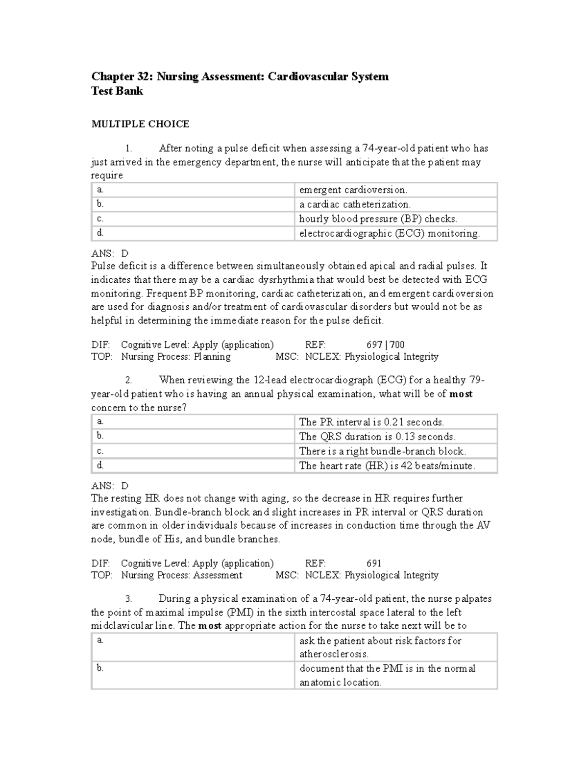 Chapter 32: Nursing Assessment: Cardiovascular System - Emergent ...