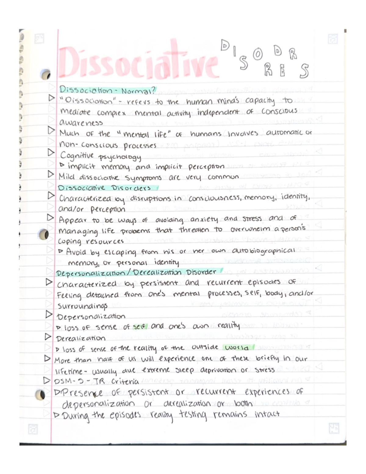 Dissociative disorders - CLP4143 - Studocu