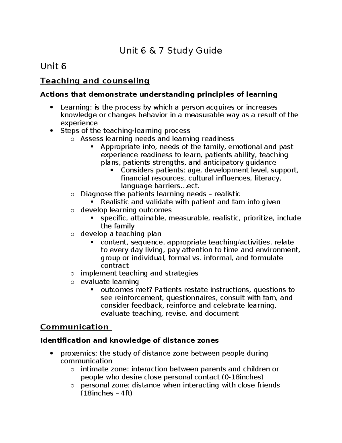 Unit 6 & 7 exam study guide - Unit 6 & 7 Study Guide Unit 6 Teaching ...