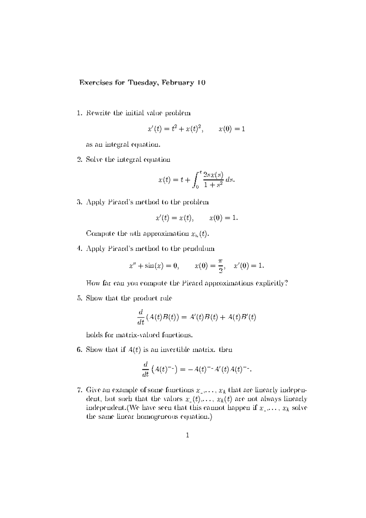 Tutorial Work Linear Systems With Constant Coefficients Studocu