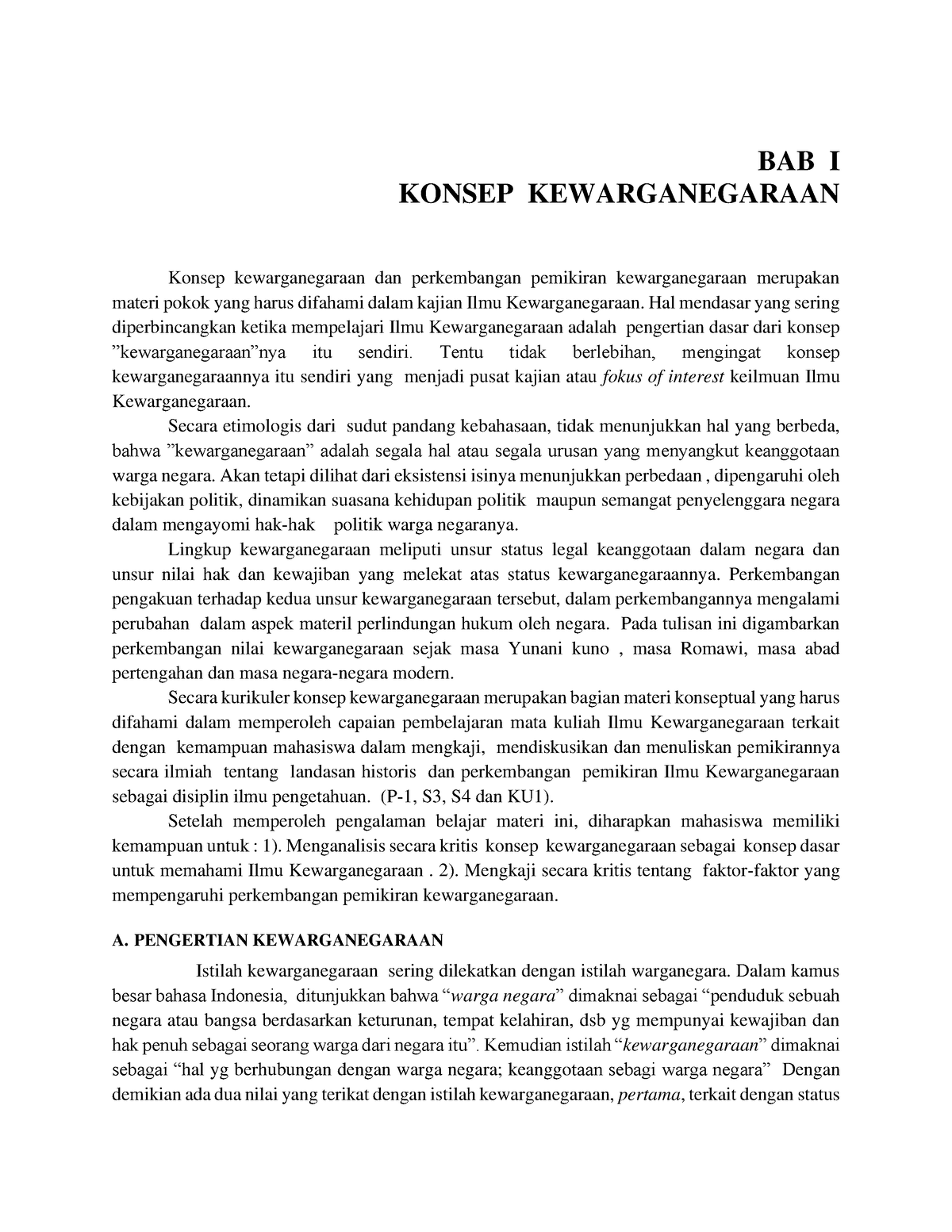 BAB I, Konsep Kewarganegaraan - BAB I KONSEP KEWARGANEGARAAN Konsep ...