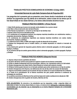 2021-GUIA DE Preguntas - TRABAJOS PRÁCTICOS DOMICILIARIOS DE ECONOMIA I  (Código 20067) Universidad - Studocu