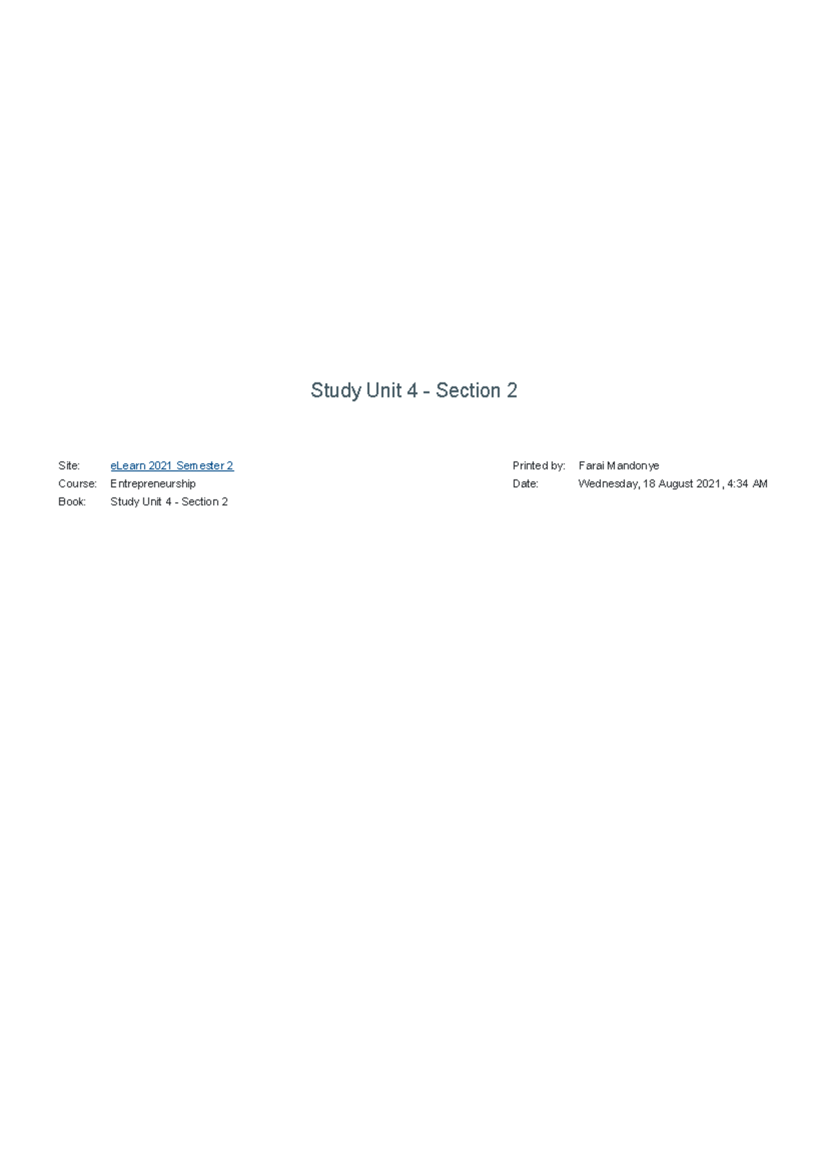 Study Unit 4 - Section 2 - Learner notes. - 301D - IMM Graduate School ...