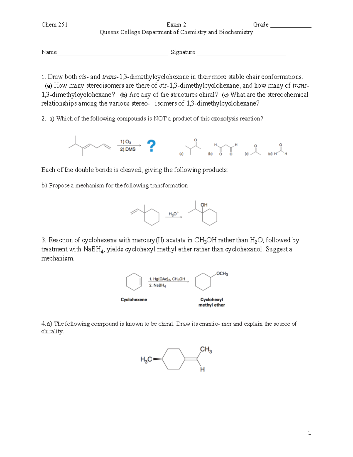 Sample Exam 2 - Old exams with questions and answer keys for practice ...