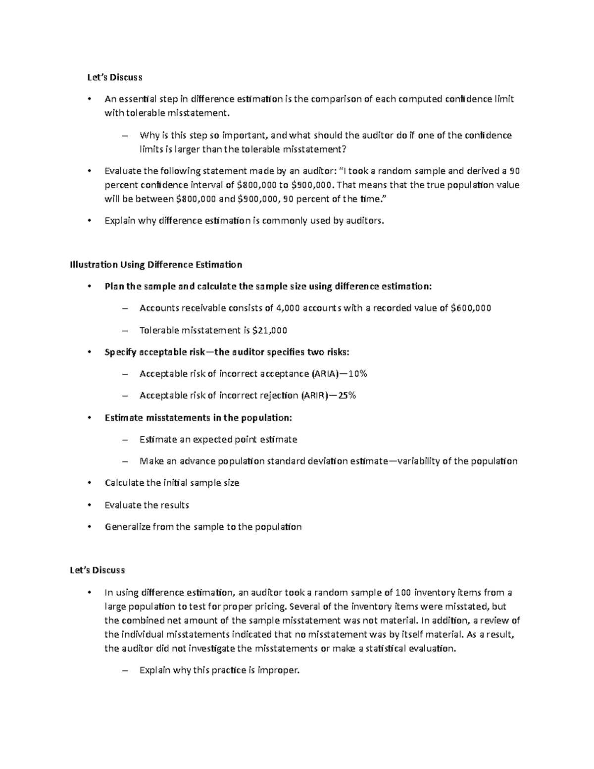 Lecture Notes 18 - Let’s Discuss An essential step in difference ...