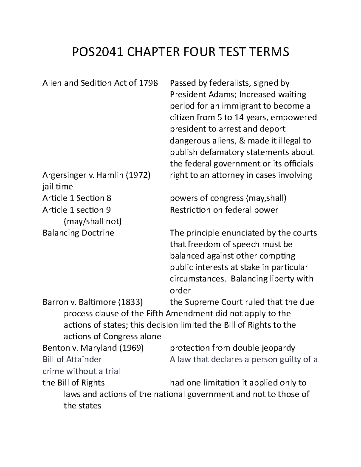 American Nat'L Government Chapter FOUR TEST Terms - POS2041 CHAPTER ...
